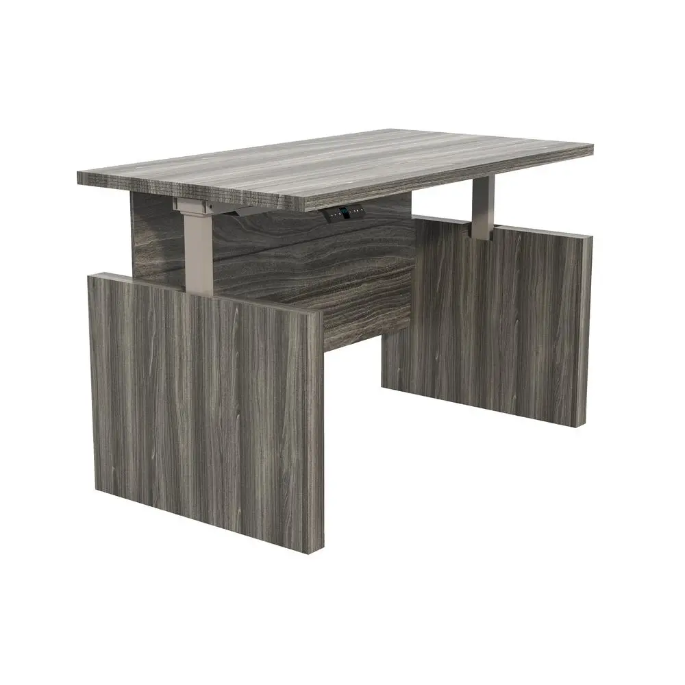 Aberdeen Height-Adjustable Desk, Straight Front Top & Base, 72" W - GraySteel