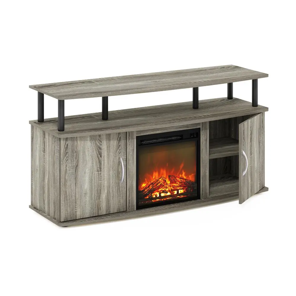 Fireplace Entertainment Center with Doors Storage Cabinet for TV up to 55 Inch