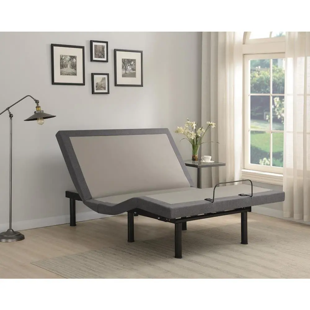 Negan Full Adjustable Bed Base Grey and Black