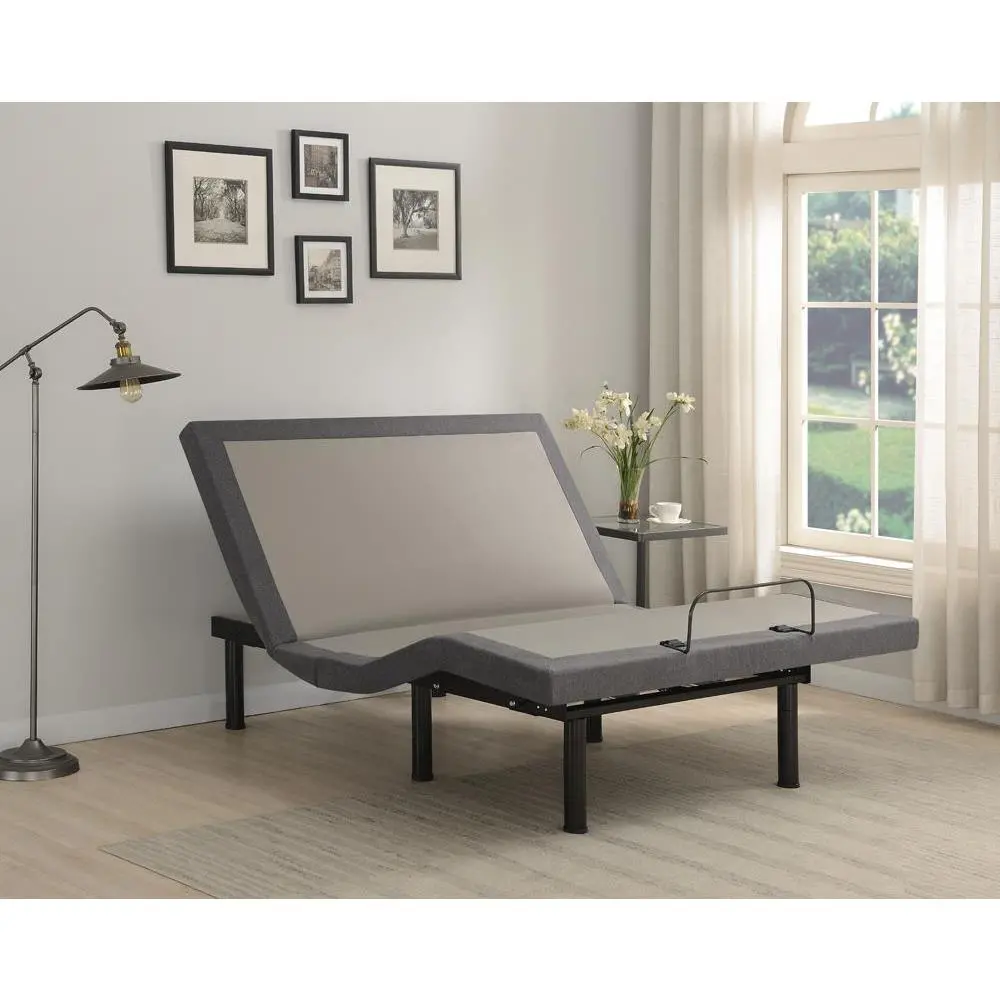 Clara Full Adjustable Bed Base Grey and Black