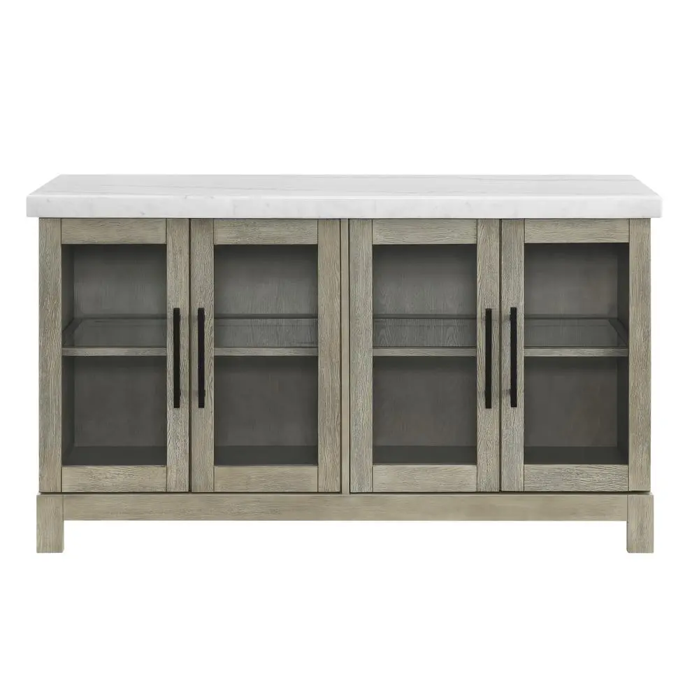 Carena White Marble Top Sideboard w/Powe
