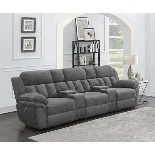 Bahrain 5-piece Power Home Theater Seating Charcoal