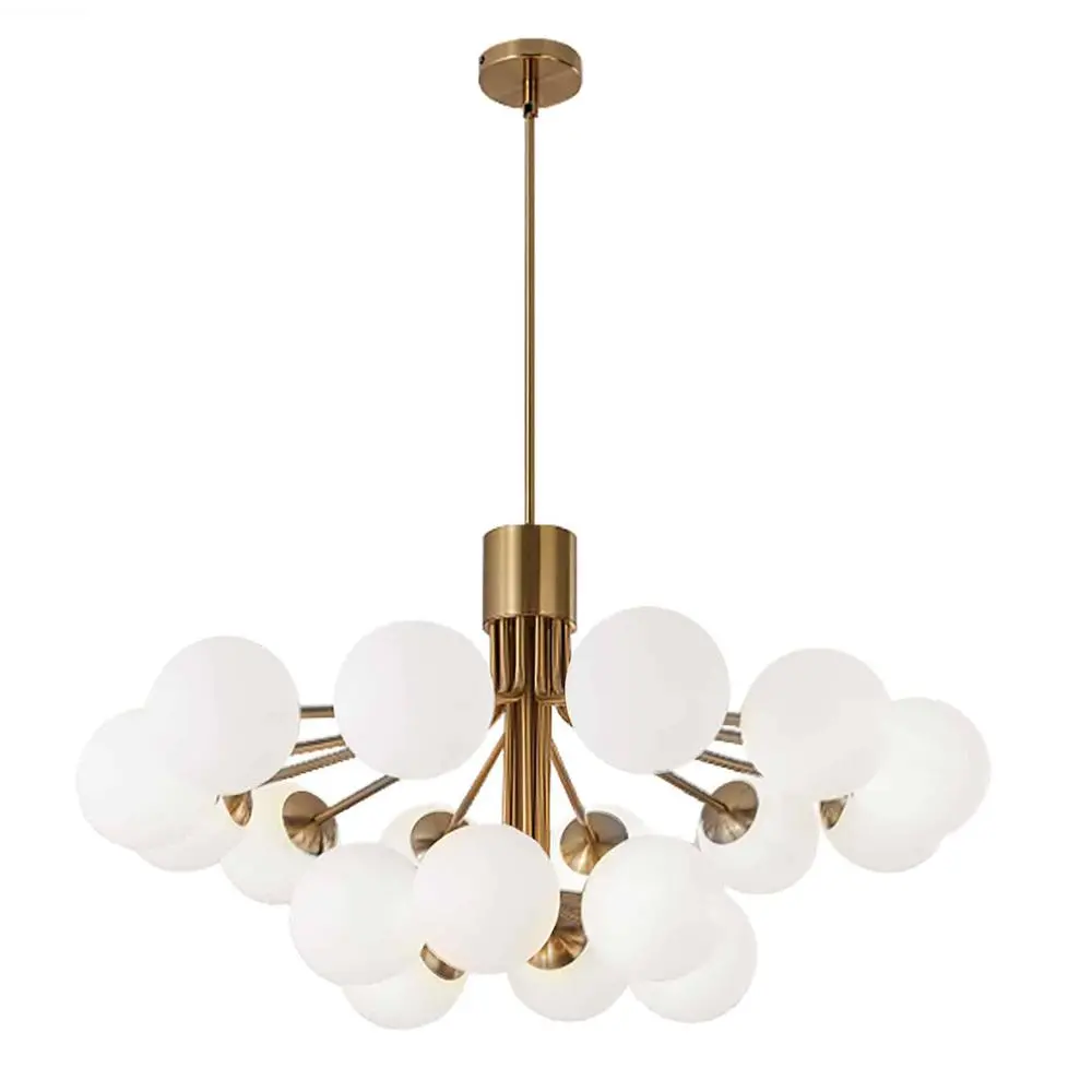 18LT Chandelier, AGB Finish, Opal Glass