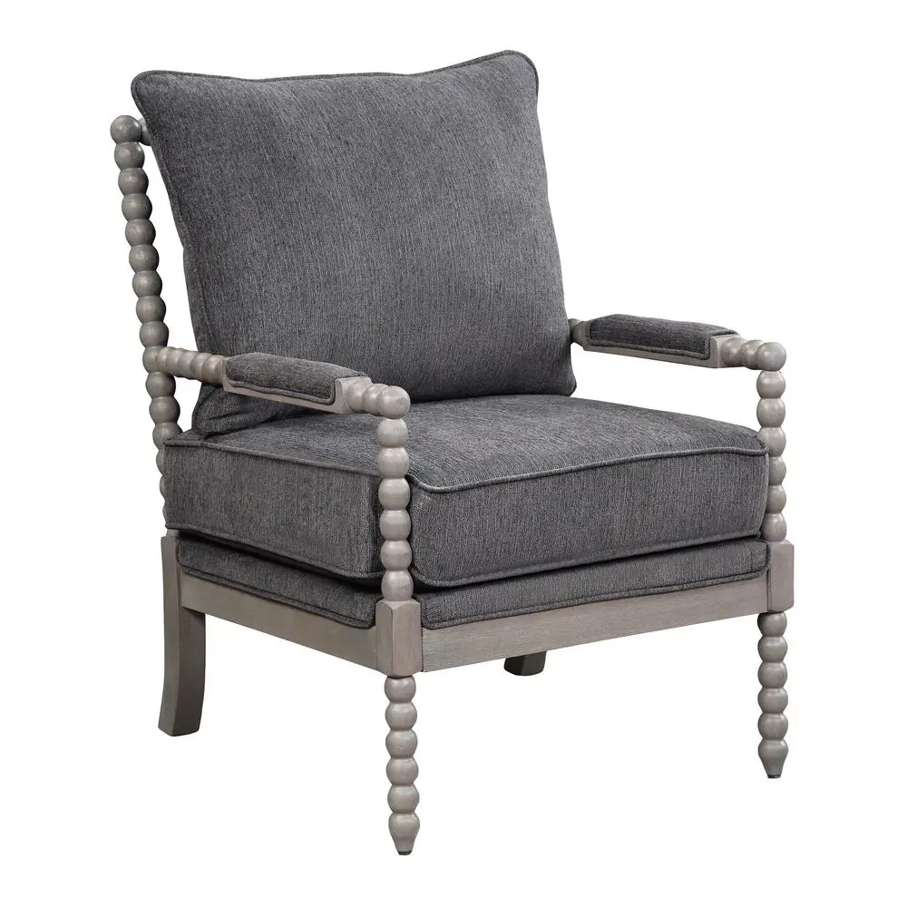 Abbott Chair in Charcoal Fabric with Brushed Grey Base K/D, ABB-BY7