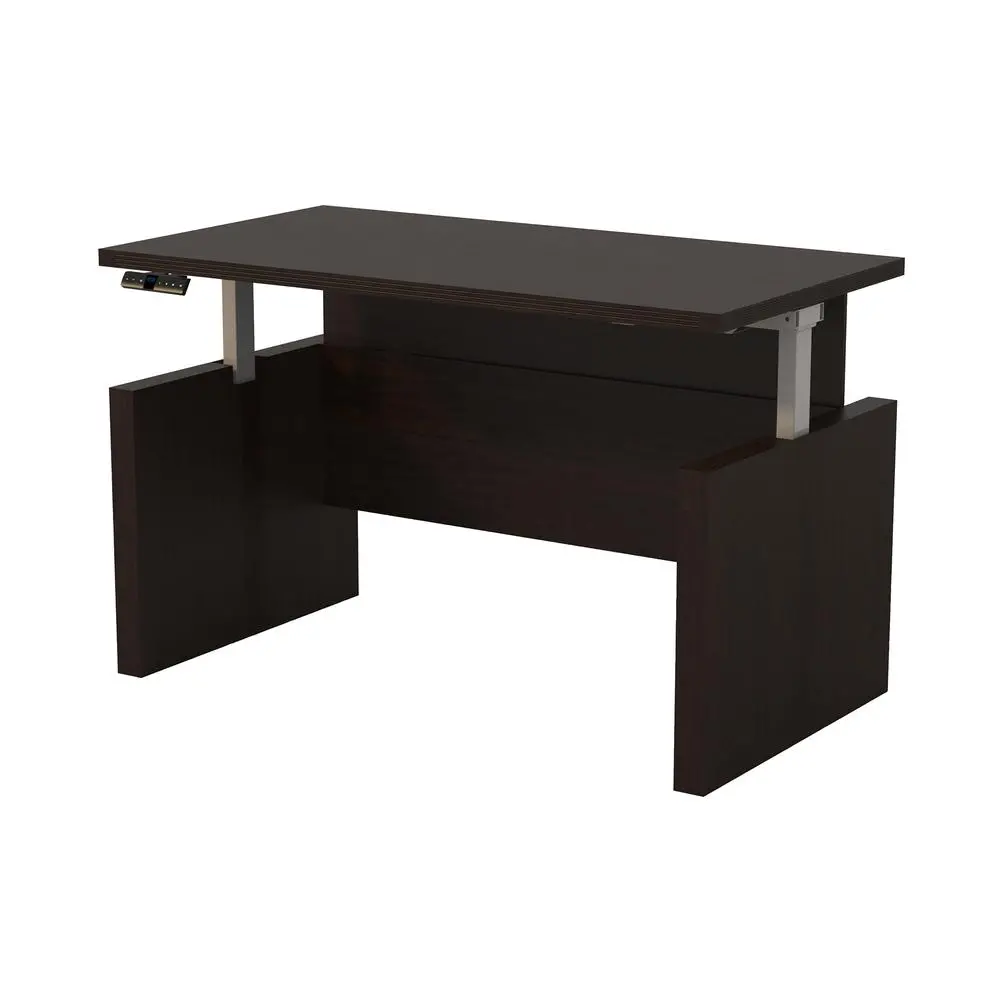 Aberdeen Height-Adjustable Desk, Straight Front Top & Base, 72" W - Mocha
