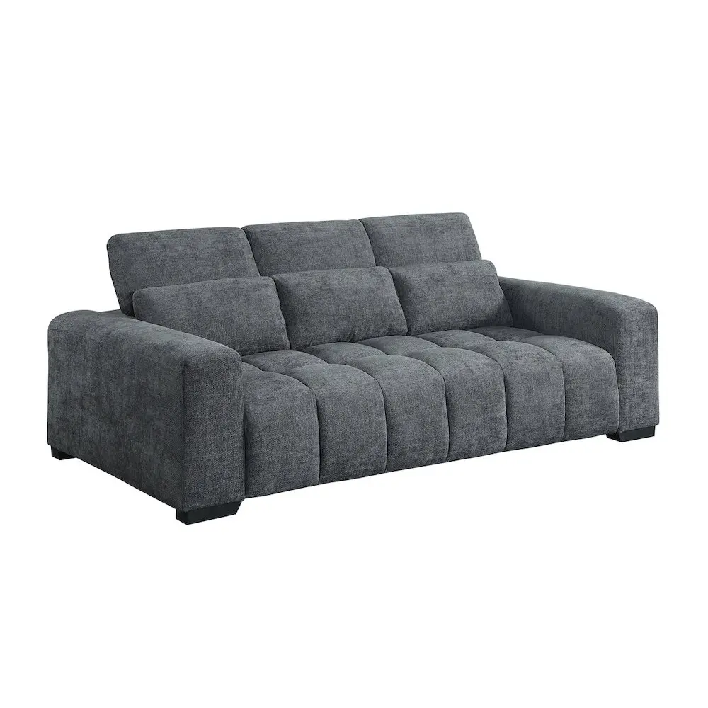 3 Seater Sofa In Dark Gray With Adjustable Back