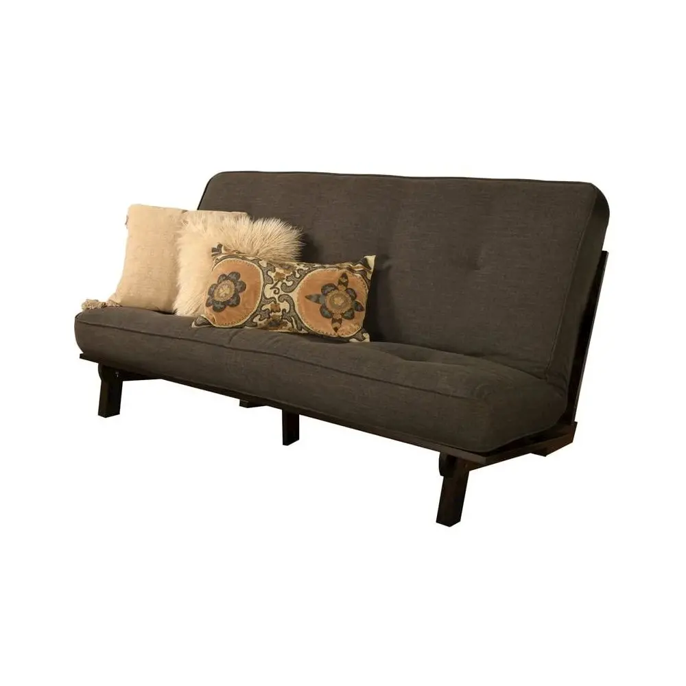 Carson Frame-Java Finish-Linen Charcoal Mattress