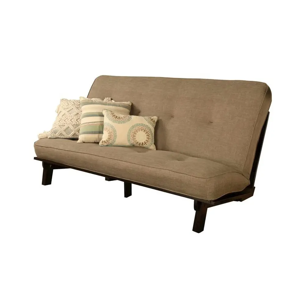 Carson Frame-Java Finish-Linen Stone Mattress
